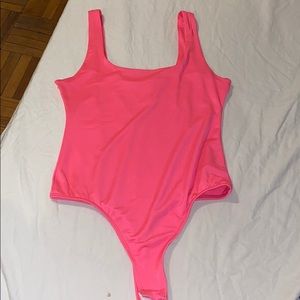 Neon pink bodysuit